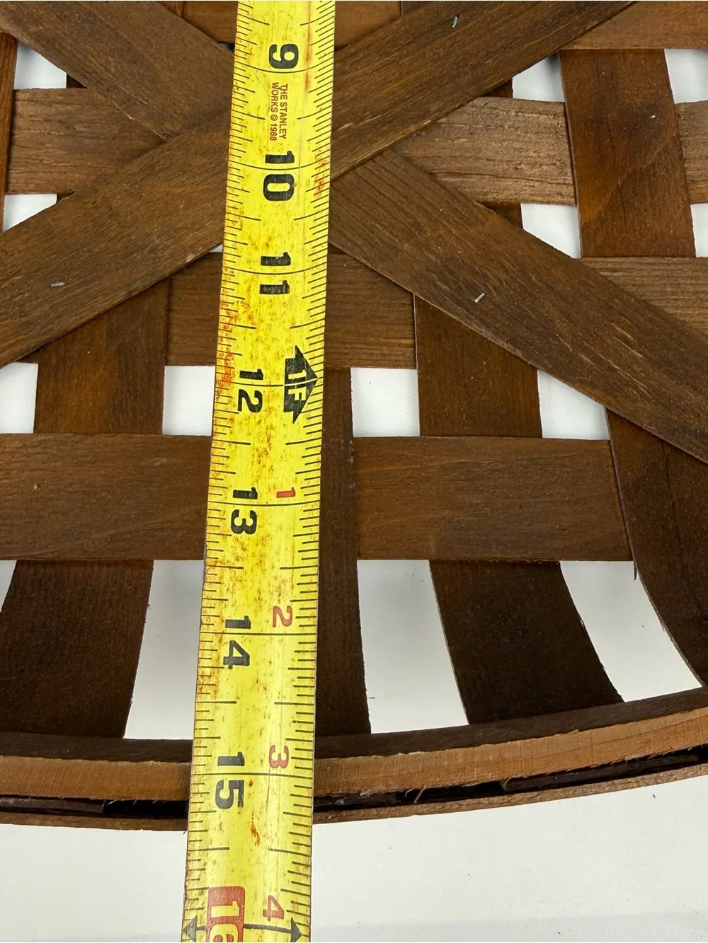 Woven Wood Tobacco Oval Basket Tray Rustic Farmhouse Vtg Style Brown 15.5”x19.5”